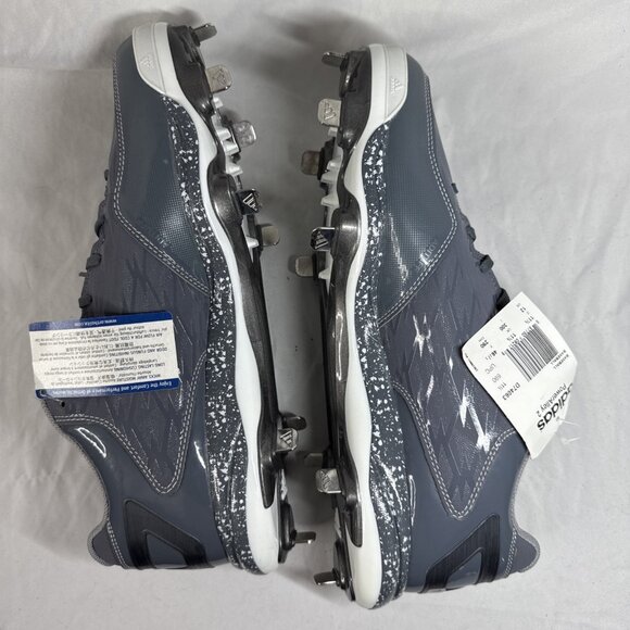 Adidas‎ PowerAlley 2 Baseball Shoes Mens Size 11.5 Metal Cleats D74063 Gray New main image 4